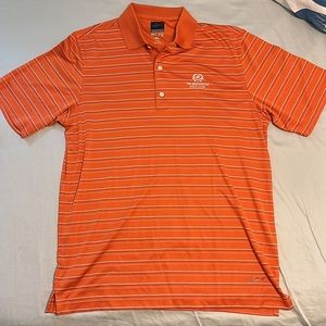 BRAND NEW Greg Norman Broadmoor Golf Club Orange Short Sleeve Dry Fit Polo Shirt